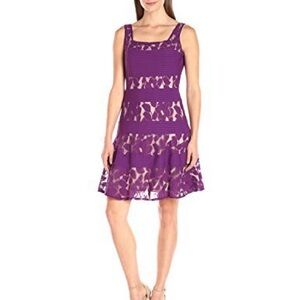 Julian Taylor Women's Sleeveless Pintuck and Lace Dress size 12